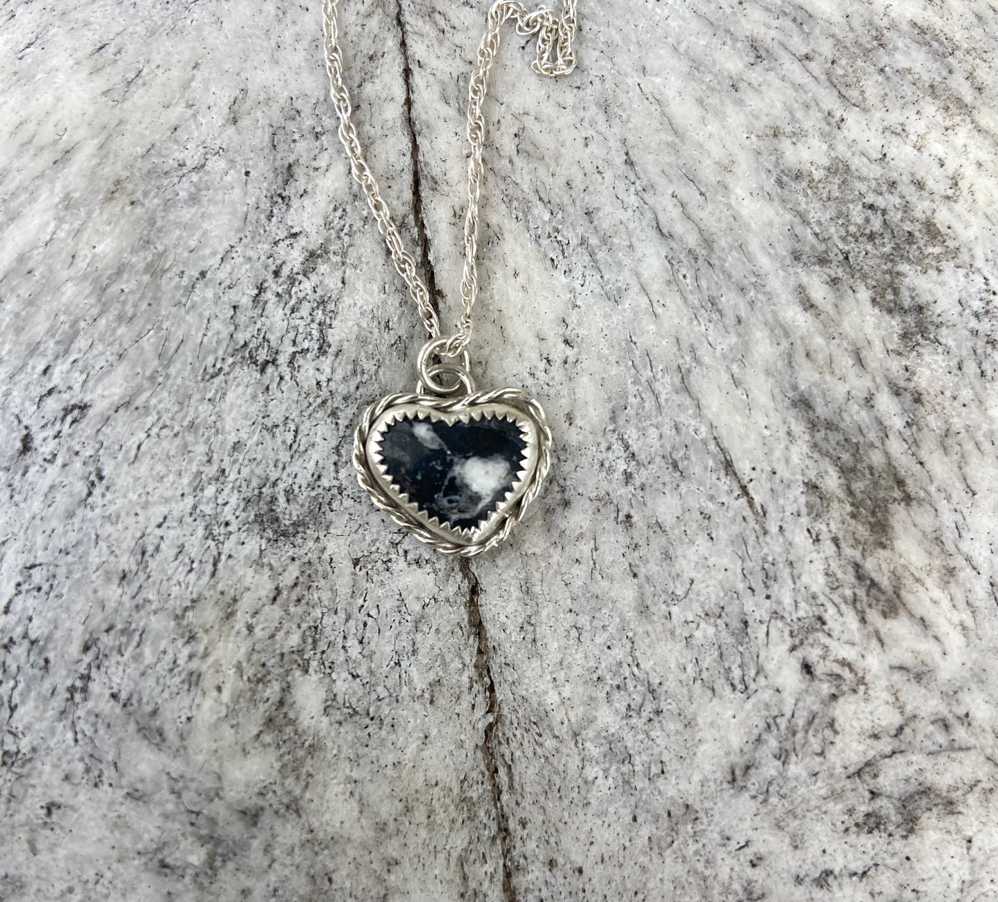 White Buffalo Heart necklace